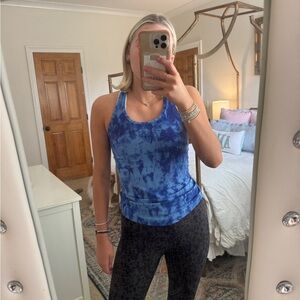 Lululemon Athletica Blue Patterned Tank Top